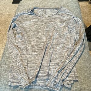 Lululemon Womens Long Sleeve Sweat Life Gray Athletic Crew Shirt